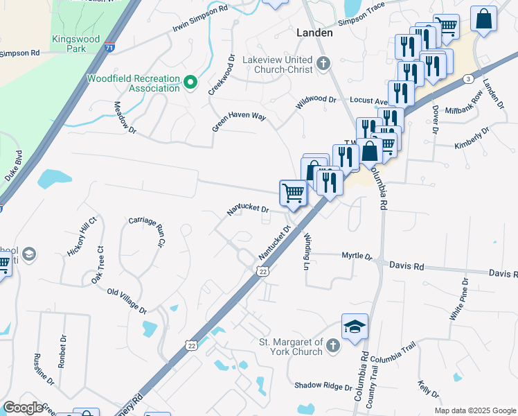 map of restaurants, bars, coffee shops, grocery stores, and more near 3651 Nantucket Drive in Loveland