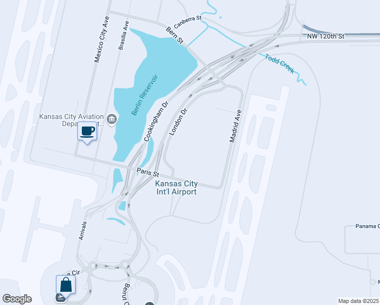 map of restaurants, bars, coffee shops, grocery stores, and more near 466 Paris Street in Kansas City