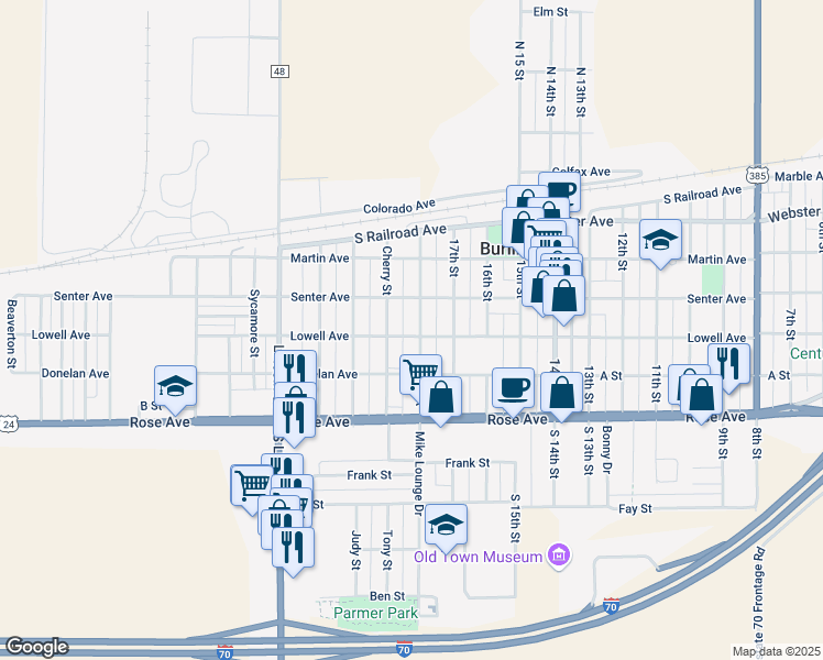 map of restaurants, bars, coffee shops, grocery stores, and more near 246 18th Street in Burlington