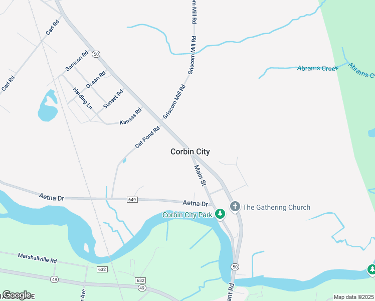 map of restaurants, bars, coffee shops, grocery stores, and more near in Corbin City