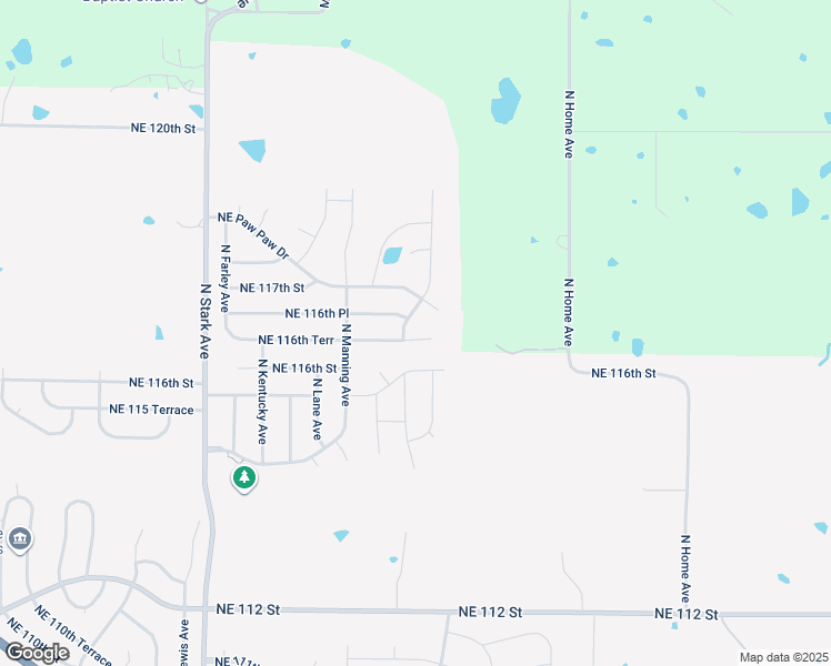 map of restaurants, bars, coffee shops, grocery stores, and more near 9304 Northeast 116th Terrace in Kansas City