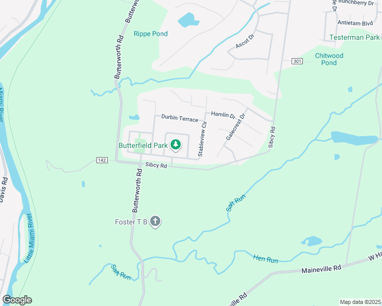 map of restaurants, bars, coffee shops, grocery stores, and more near 1106 Linford Circle in Maineville