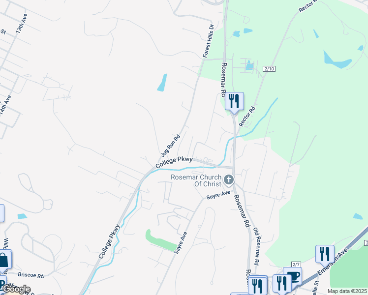 map of restaurants, bars, coffee shops, grocery stores, and more near 35 Powell Drive in Parkersburg