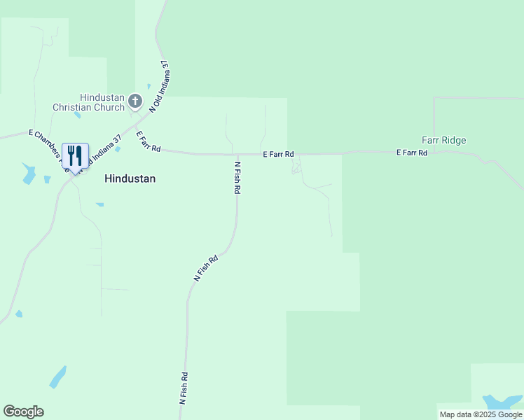 map of restaurants, bars, coffee shops, grocery stores, and more near 8820 North Fish Road in Bloomington