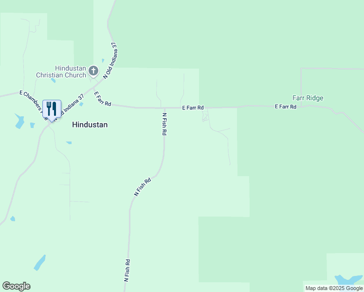 map of restaurants, bars, coffee shops, grocery stores, and more near 8820 North Fish Road in Bloomington