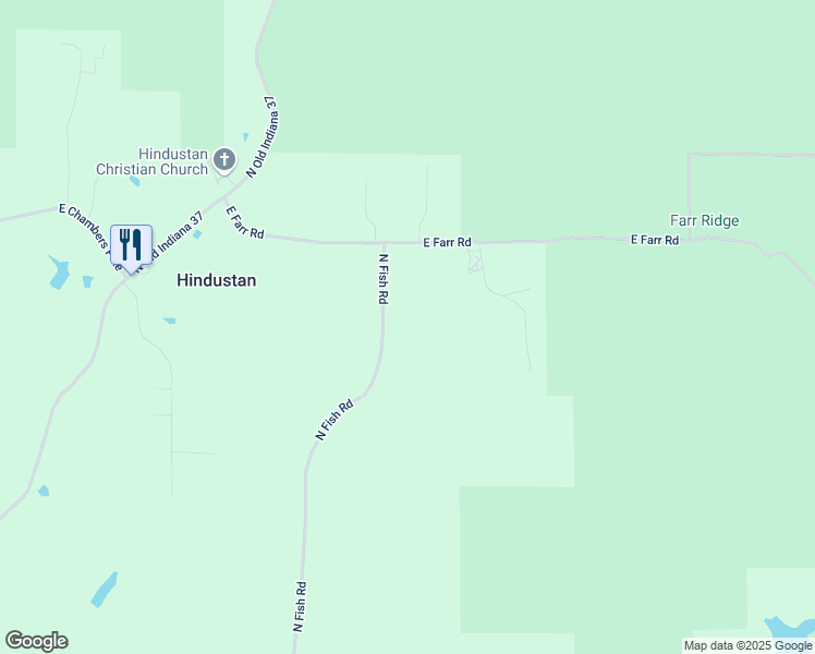 map of restaurants, bars, coffee shops, grocery stores, and more near 8820 North Fish Road in Bloomington