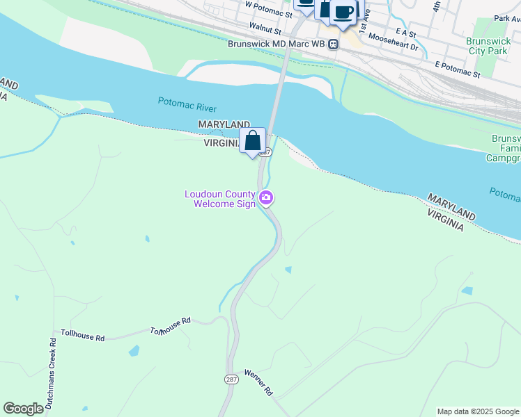 map of restaurants, bars, coffee shops, grocery stores, and more near 11207 Berlin Turnpike in Lovettsville
