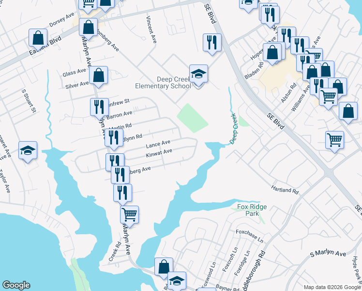 map of restaurants, bars, coffee shops, grocery stores, and more near 954 Kinwat Avenue in Essex