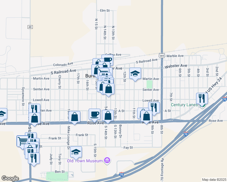 map of restaurants, bars, coffee shops, grocery stores, and more near 397 13th Street in Burlington