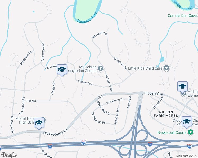 map of restaurants, bars, coffee shops, grocery stores, and more near 2340 Calvin Circle in Ellicott City