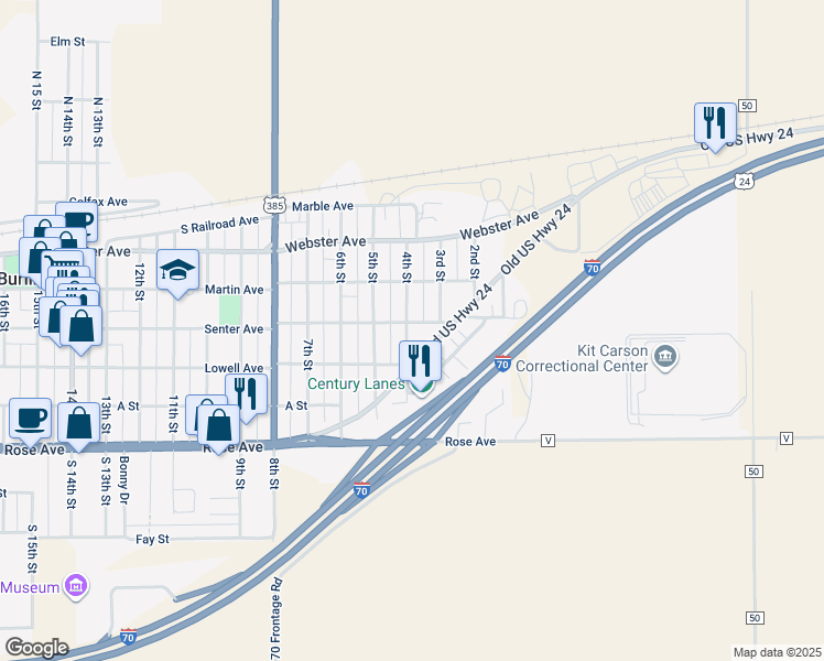 map of restaurants, bars, coffee shops, grocery stores, and more near 380 4th Street in Burlington