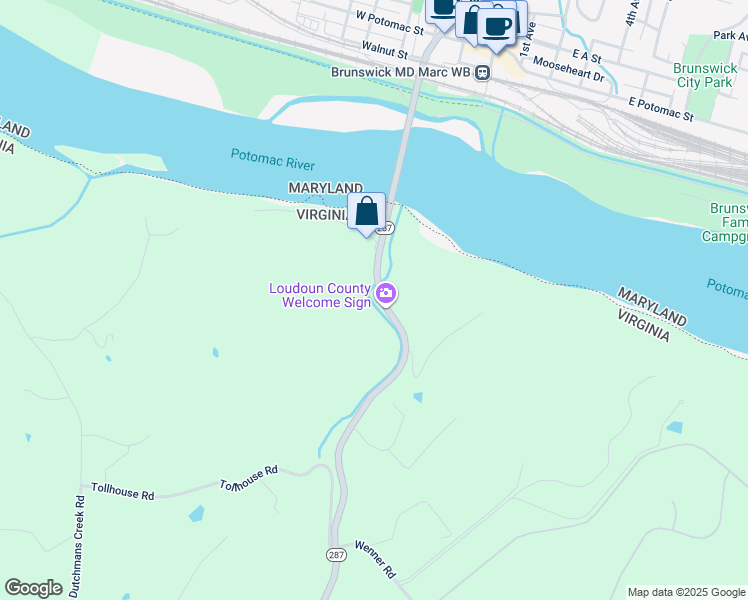 map of restaurants, bars, coffee shops, grocery stores, and more near 11207 Berlin Turnpike in Lovettsville