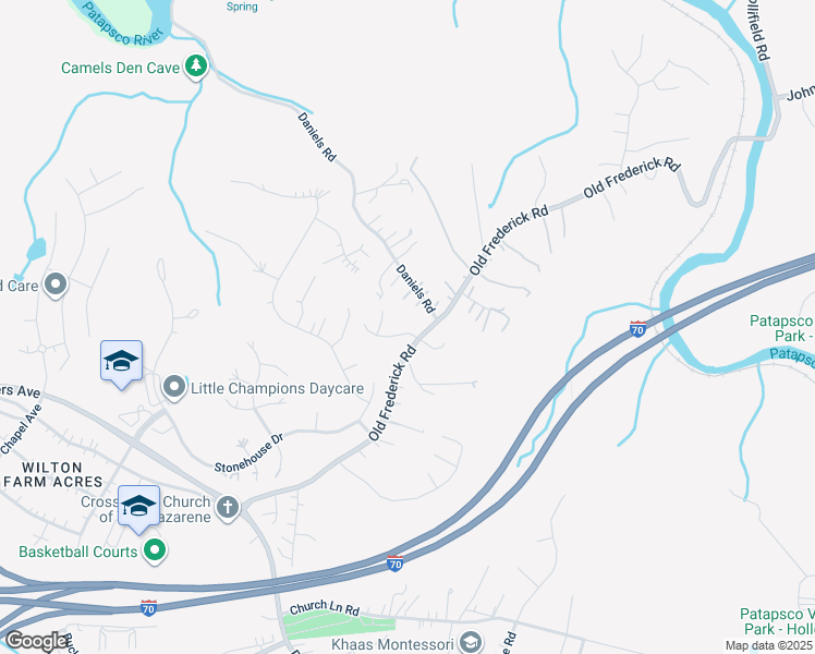 map of restaurants, bars, coffee shops, grocery stores, and more near 2504 Holly Springs Court in Ellicott City