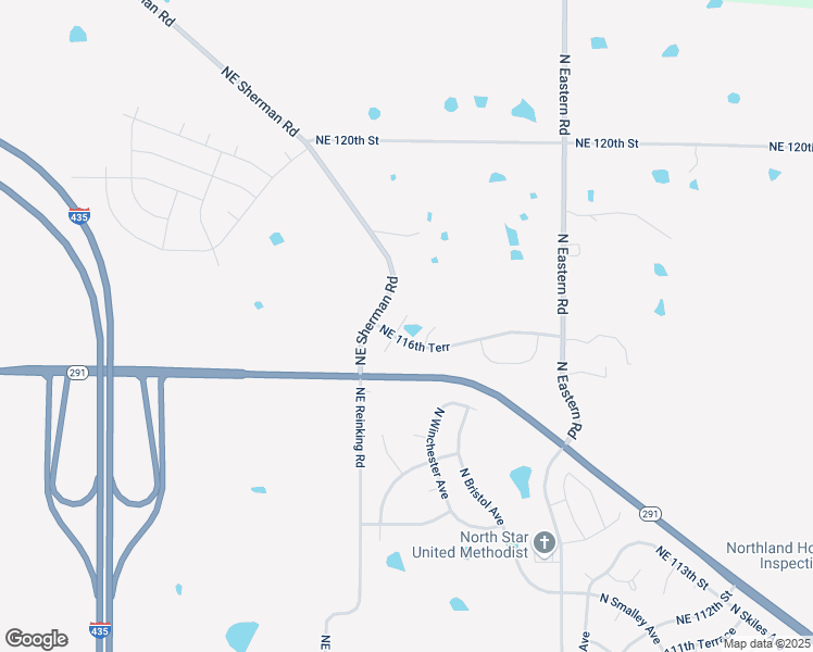 map of restaurants, bars, coffee shops, grocery stores, and more near 11699 North Ewing Avenue in Kansas City
