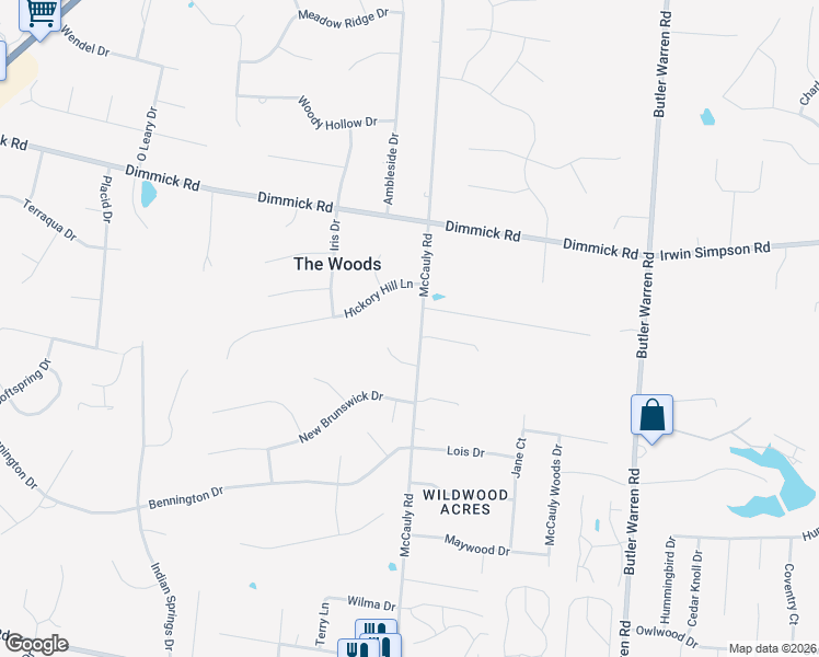 map of restaurants, bars, coffee shops, grocery stores, and more near 9737 McCauly Road in Cincinnati