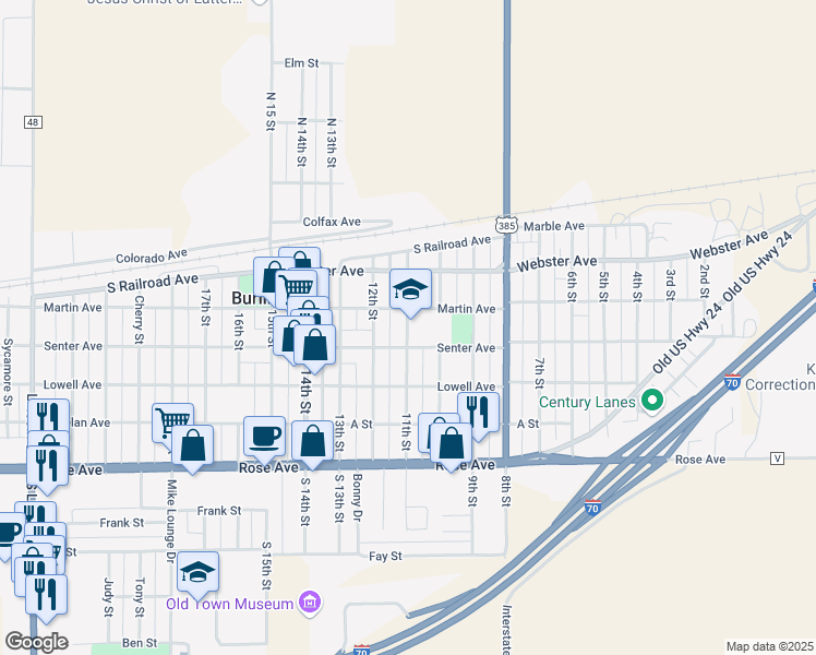 map of restaurants, bars, coffee shops, grocery stores, and more near 450 11th Street in Burlington