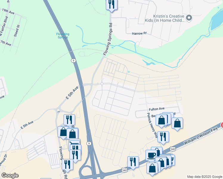 map of restaurants, bars, coffee shops, grocery stores, and more near 69 Glenbrook Road in Ranson