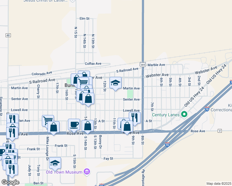 map of restaurants, bars, coffee shops, grocery stores, and more near 450 11th Street in Burlington