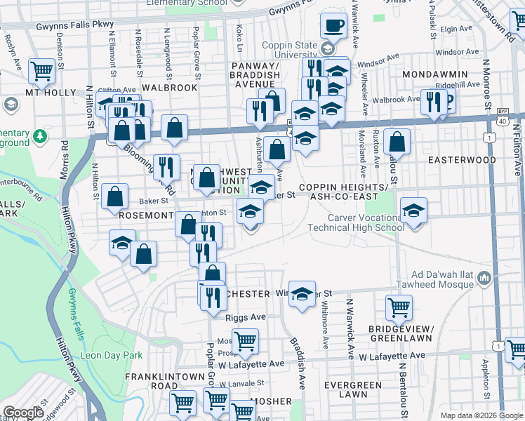1501 Ashburton Street, Baltimore MD Walk Score
