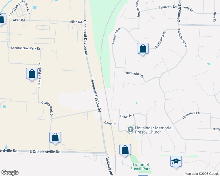 map of restaurants, bars, coffee shops, grocery stores, and more near 6328 Oregon Pass in Butler County