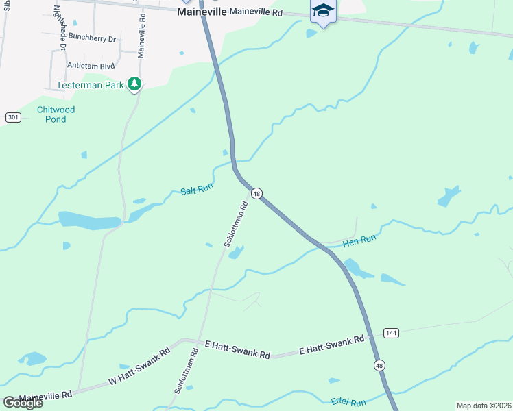 map of restaurants, bars, coffee shops, grocery stores, and more near 8684 Schlottman Road in Maineville