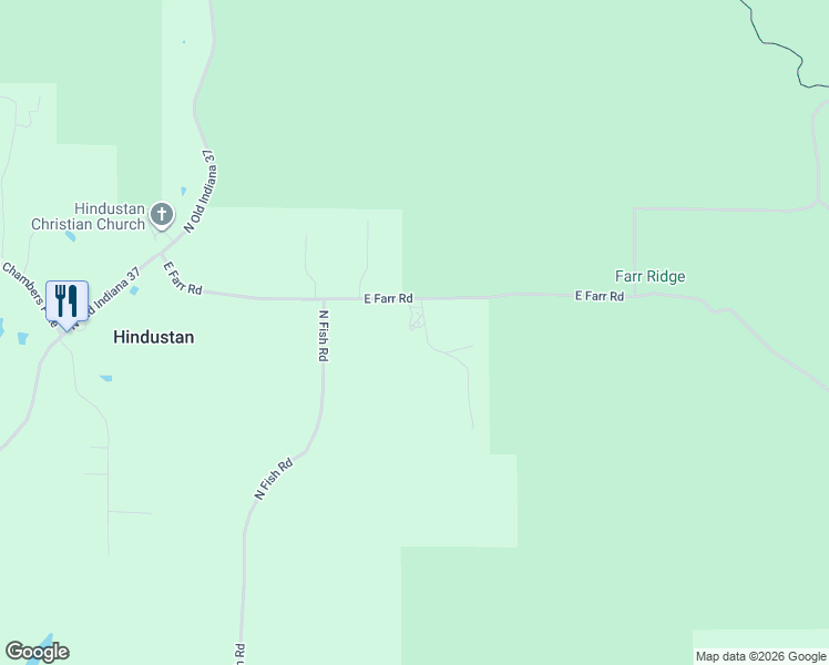 map of restaurants, bars, coffee shops, grocery stores, and more near 4712-5698 East Farr Road in Bloomington