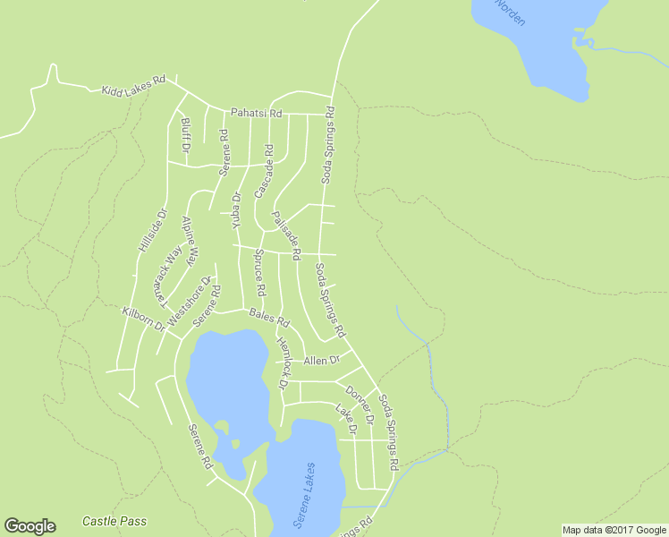 map of restaurants, bars, coffee shops, grocery stores, and more near 5788 Soda Springs Road in Truckee