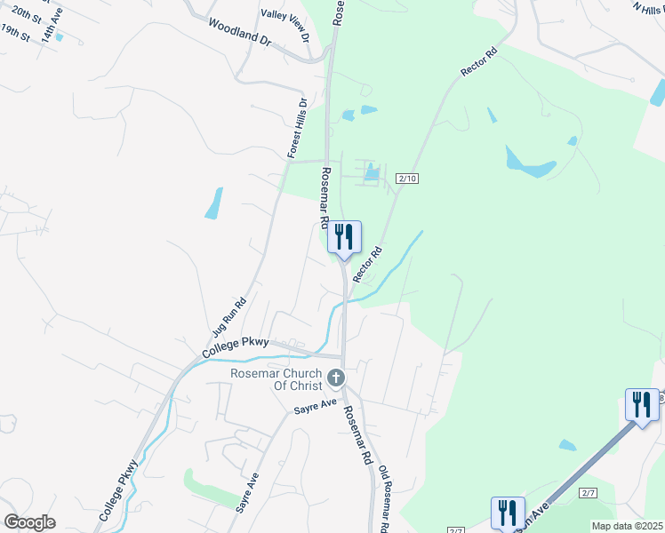 map of restaurants, bars, coffee shops, grocery stores, and more near 1 Martin Street in Parkersburg