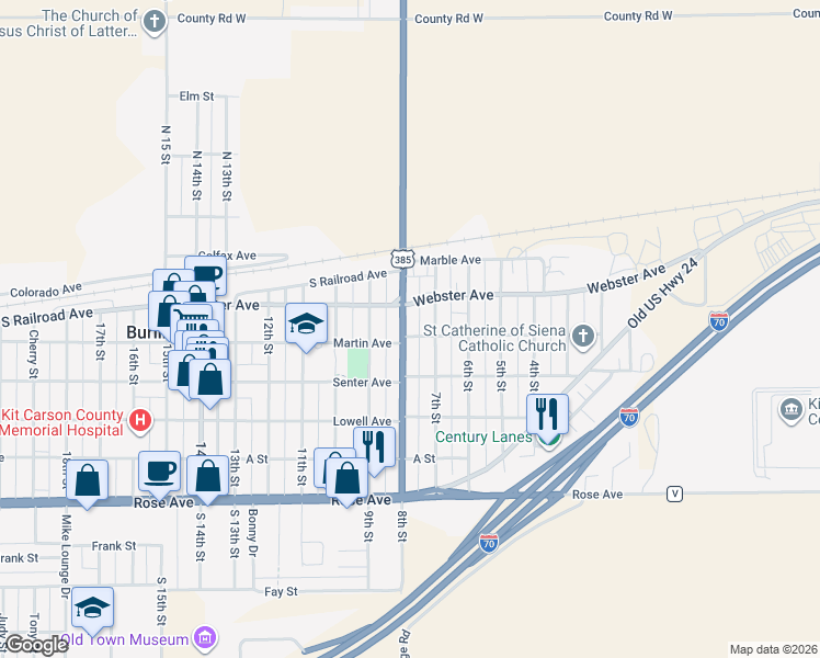 map of restaurants, bars, coffee shops, grocery stores, and more near 510 8th Street in Burlington