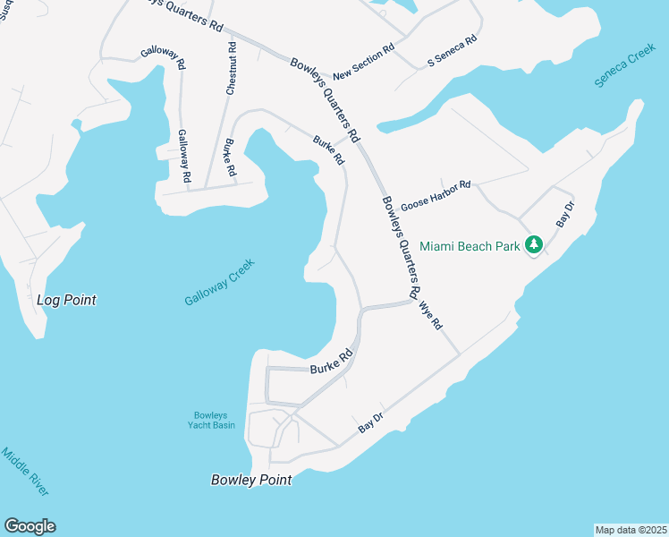 map of restaurants, bars, coffee shops, grocery stores, and more near 1422 Burke Road in Middle River