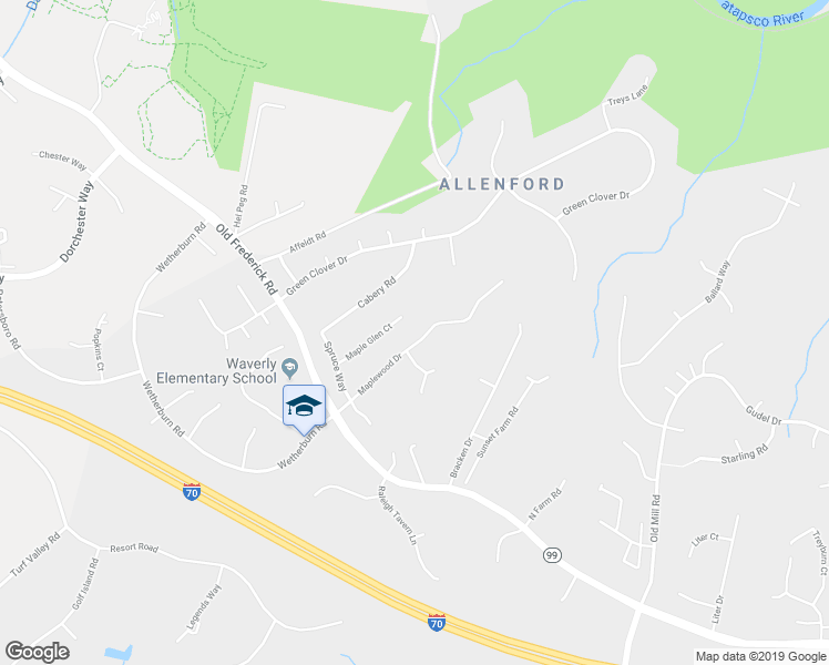 map of restaurants, bars, coffee shops, grocery stores, and more near 10118 Maplewood Drive in Ellicott City