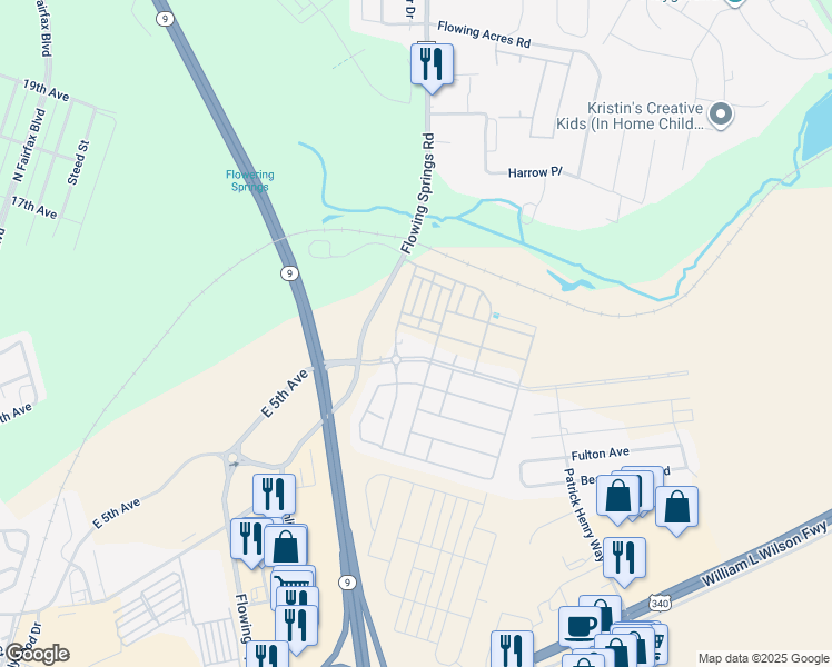 map of restaurants, bars, coffee shops, grocery stores, and more near 35 Short Branch Drive in Ranson