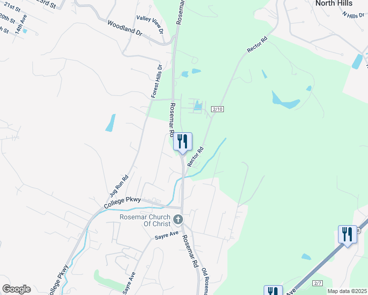 map of restaurants, bars, coffee shops, grocery stores, and more near 1 Martin Street in Parkersburg
