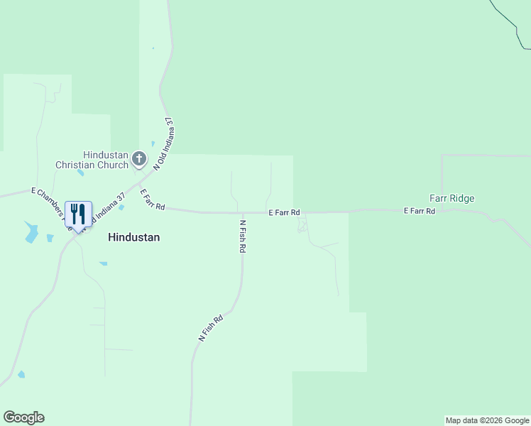 map of restaurants, bars, coffee shops, grocery stores, and more near 4712 East Farr Road in Bloomington