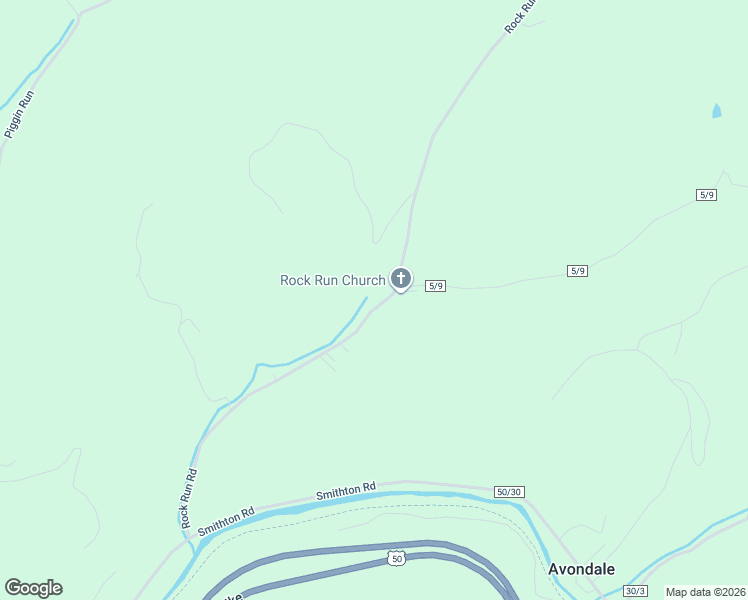 map of restaurants, bars, coffee shops, grocery stores, and more near Rock Run Road in West Union