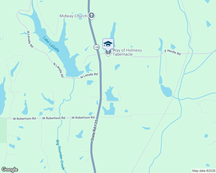 map of restaurants, bars, coffee shops, grocery stores, and more near 7653 North State Road 135 in Morgantown