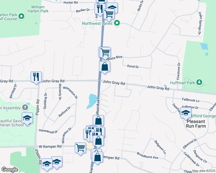 map of restaurants, bars, coffee shops, grocery stores, and more near in 
