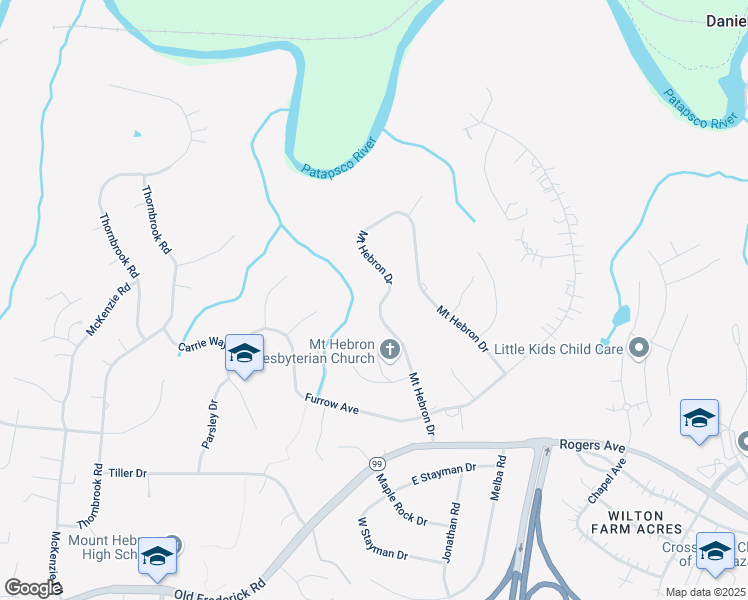 map of restaurants, bars, coffee shops, grocery stores, and more near 2302 Mount Hebron Drive in Ellicott City