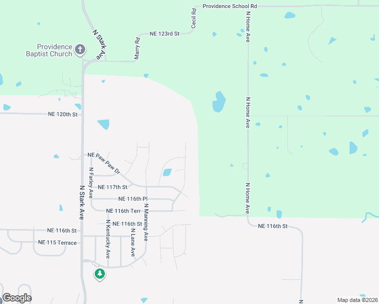 map of restaurants, bars, coffee shops, grocery stores, and more near 11806 North Home Avenue in Liberty