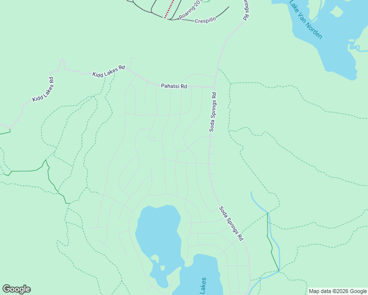 map of restaurants, bars, coffee shops, grocery stores, and more near 7203 Palisade Road in Soda Springs