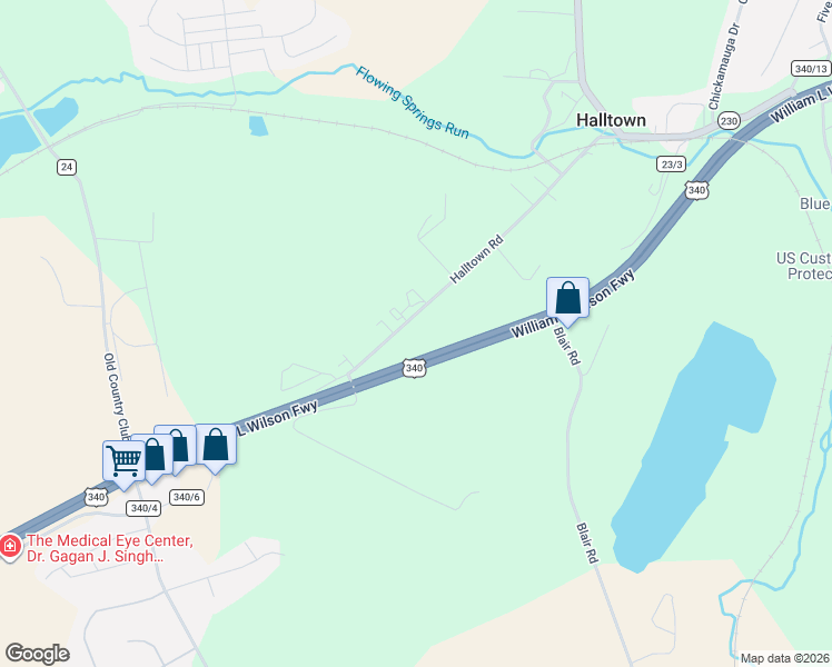map of restaurants, bars, coffee shops, grocery stores, and more near 256 Halltown Road in Harpers Ferry
