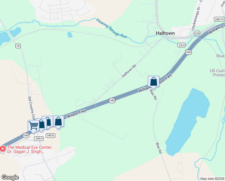 map of restaurants, bars, coffee shops, grocery stores, and more near 256 Halltown Road in Harpers Ferry