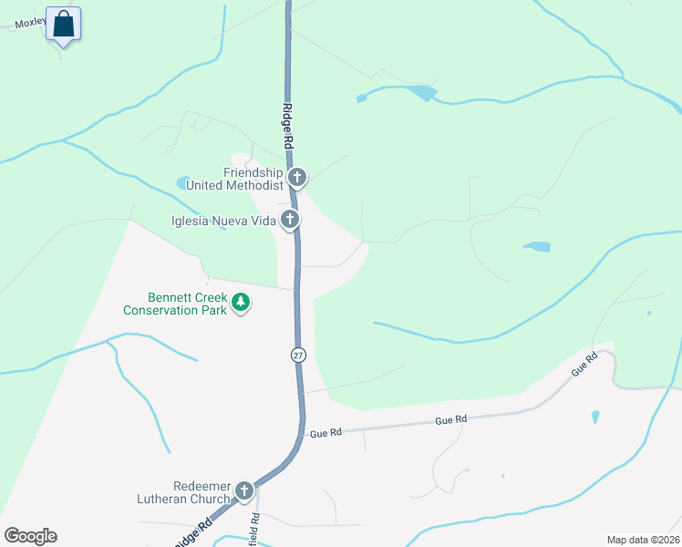 map of restaurants, bars, coffee shops, grocery stores, and more near 9500 Holsey Road in Damascus