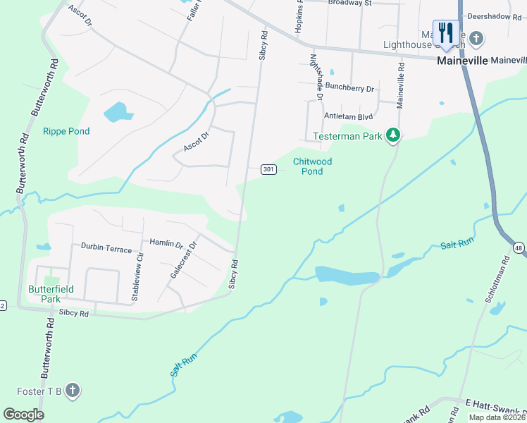 map of restaurants, bars, coffee shops, grocery stores, and more near 8353 Sibcy Road in Maineville