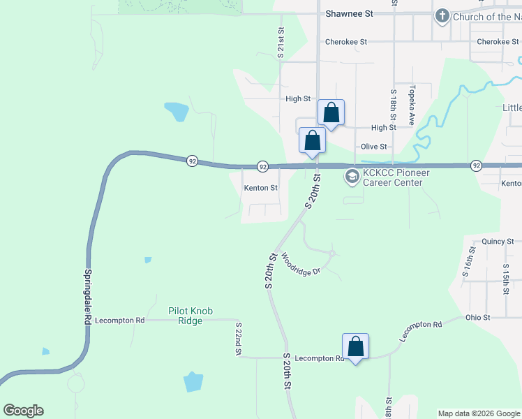 map of restaurants, bars, coffee shops, grocery stores, and more near 1015 South 22nd Court in Leavenworth