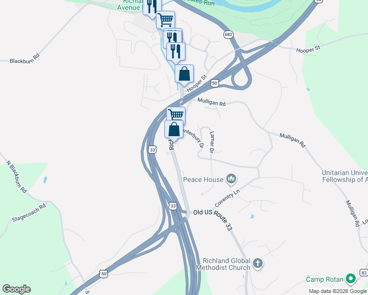 map of restaurants, bars, coffee shops, grocery stores, and more near 34 Hickory Street in Athens