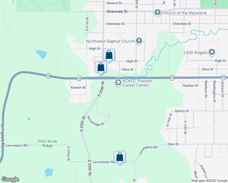 map of restaurants, bars, coffee shops, grocery stores, and more near 1901 Spruce Street in Leavenworth