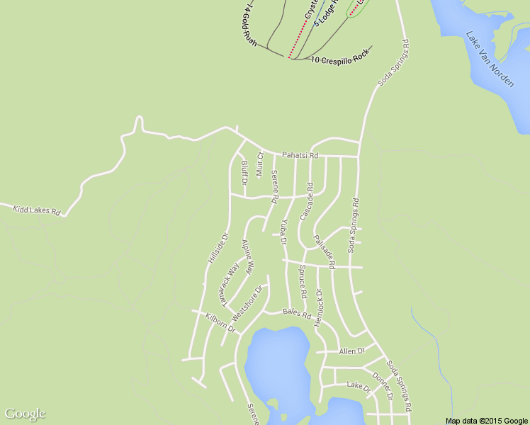 map of restaurants, bars, coffee shops, grocery stores, and more near 7271 Serene Road in Norden