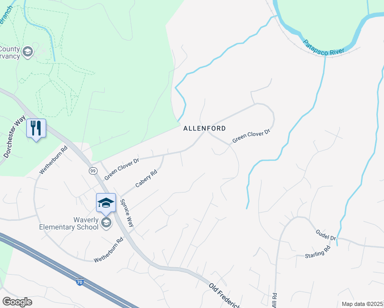 map of restaurants, bars, coffee shops, grocery stores, and more near 10169 Green Clover Drive in Ellicott City