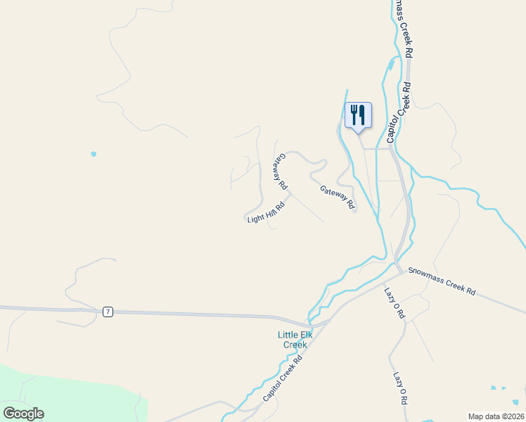 map of restaurants, bars, coffee shops, grocery stores, and more near 101 Light Hill Road in Snowmass